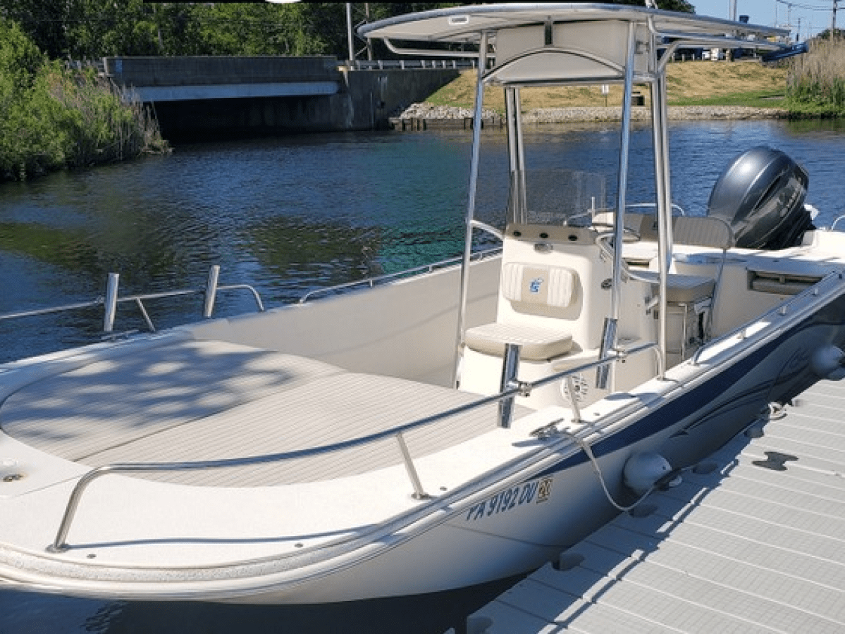 a small boat in a body of water